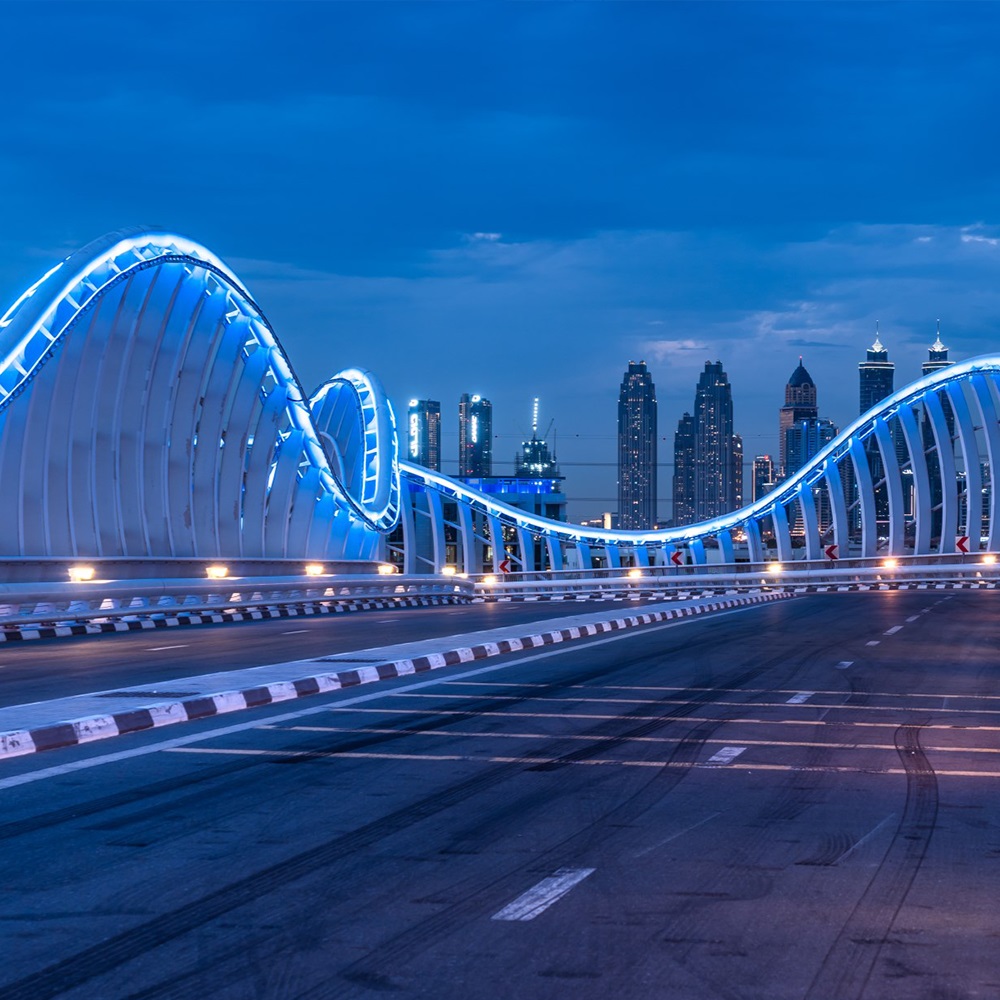 City Skyline with LED light bridge 