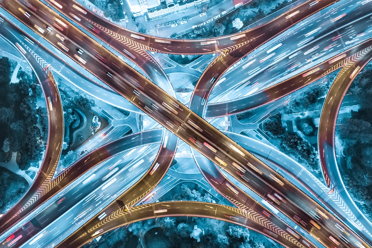 Autoroutes vu d'en haut 
